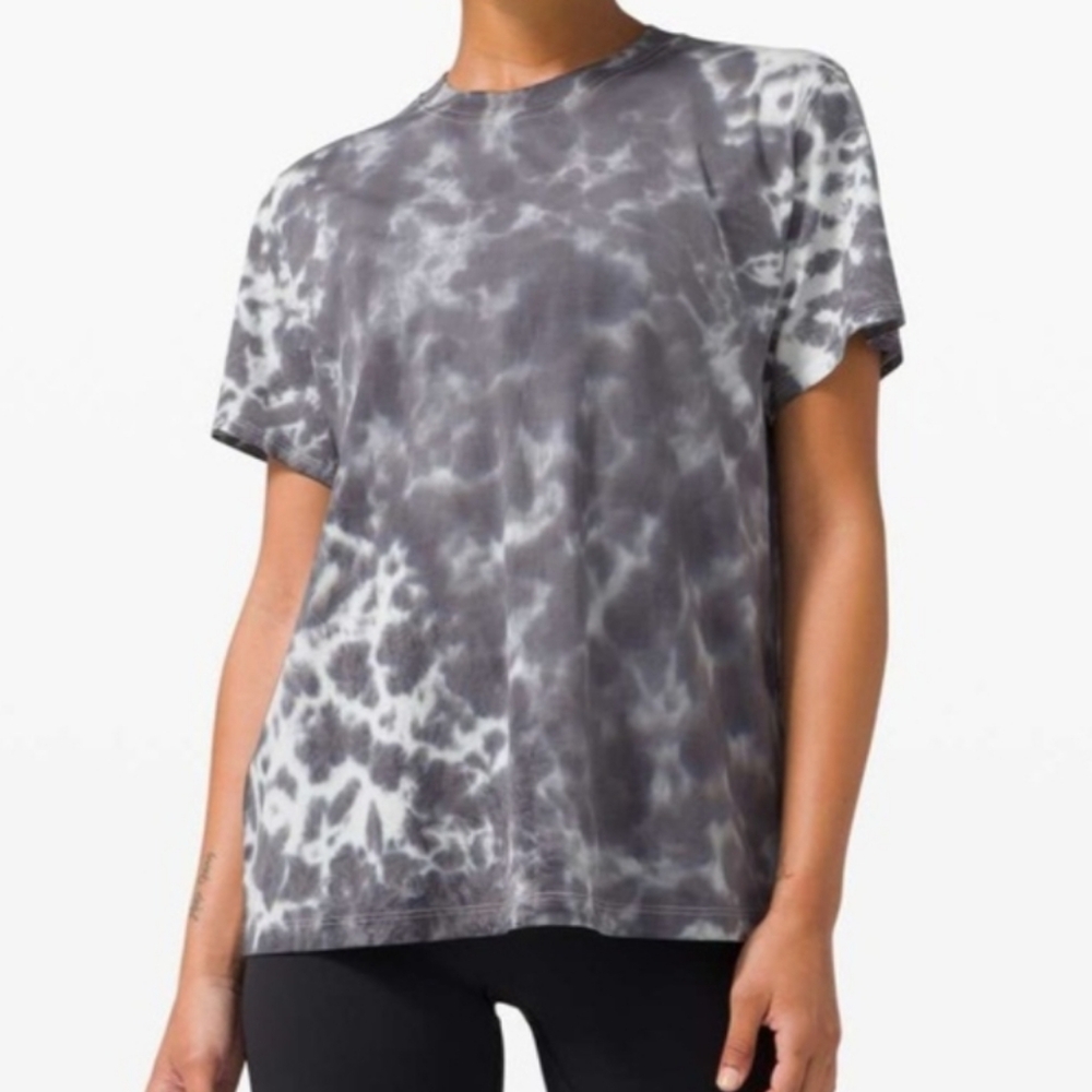Lululemon All Yours Tee 8 *Tie Dye Marmoleado Tie Dye Graphite Grey - Picture 2 of 12